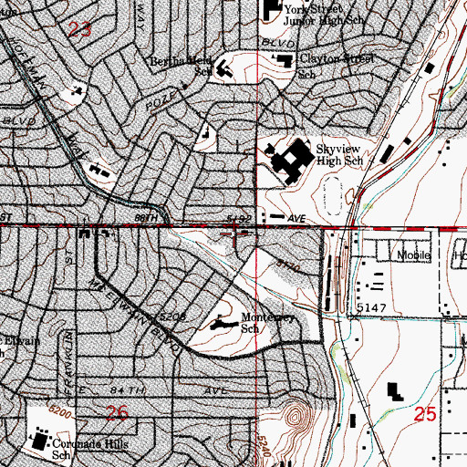 Topographic Map of Rocky Mountain Gospel Chapel, CO