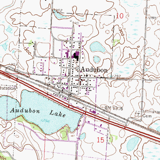 Topographic Map of First Lutheran Church, MN