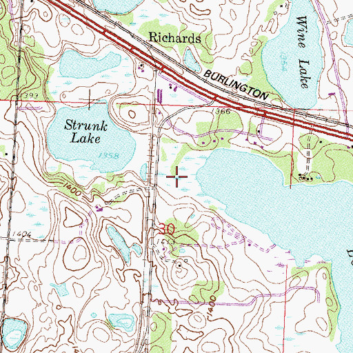 Topographic Map of Long Lake Campsite, MN