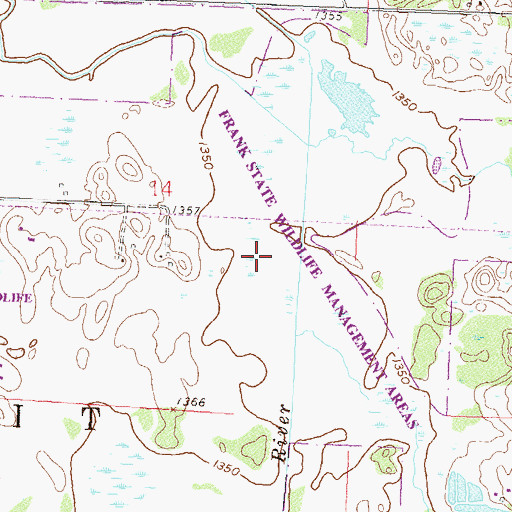 Topographic Map of Frank State Wildlife Management Area, MN
