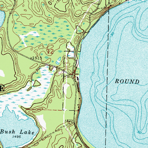 Topographic Map of Tamarac Resort and Campground, MN