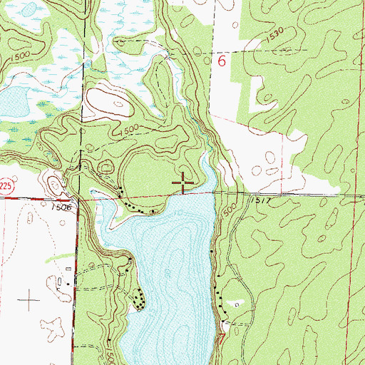 Topographic Map of Basswood Bay Resort Campground, MN
