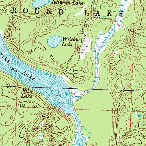 Topographic Map of Pike Lake Resort Campground, MN