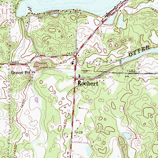 Topographic Map of Rochert Post Office (historical), MN