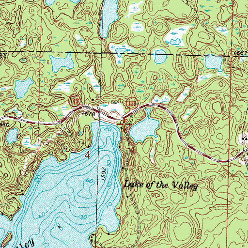 Topographic Map of Bad Medicine Lake Rest Area, MN