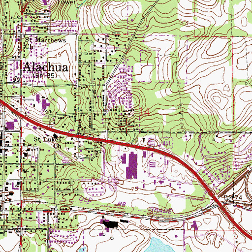 Topographic Map of Foundation Chapel Church of God by Faith, FL