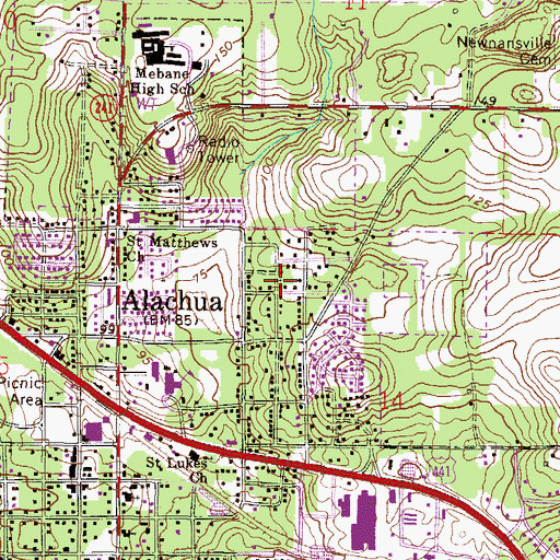 Topographic Map of New Testament Church of God in Christ, FL