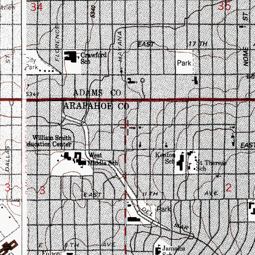 Topographic Map of Grace And Love Fellowship Church, CO