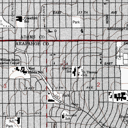 Topographic Map of Greater Faith Christian Center, CO