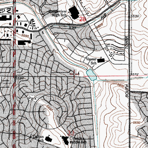 Topographic Map of Kingdom Hall Jehovah's Witnesses, CO