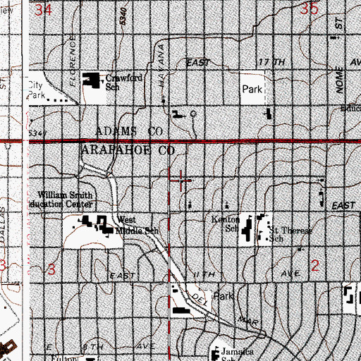 Topographic Map of Korean Full Gospel Church, CO