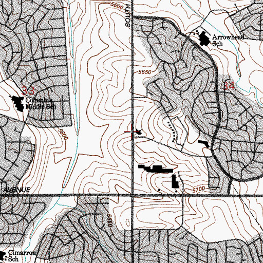 Topographic Map of Peace With Christ Christian Center, CO