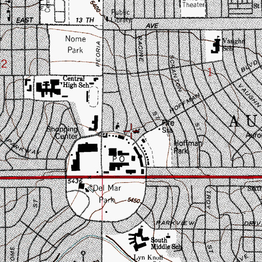 Topographic Map of Saint Mark's Lutheran Church, CO