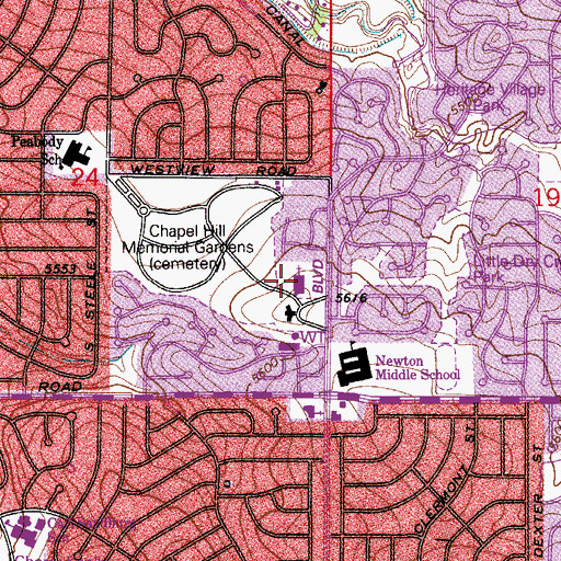 Topographic Map of Church of Christ, CO