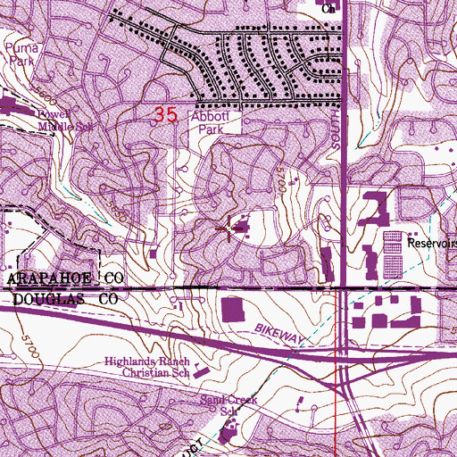 Topographic Map of Church of Jesus Christ of Latter Days Saints, CO