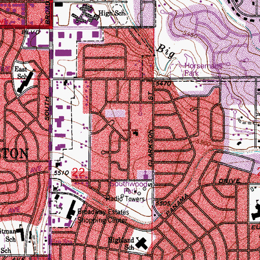 Topographic Map of Congregation Beth Shalom, CO