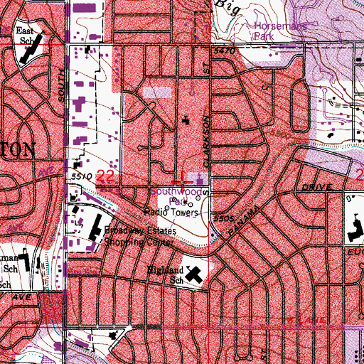 Topographic Map of Family Worship Center, CO
