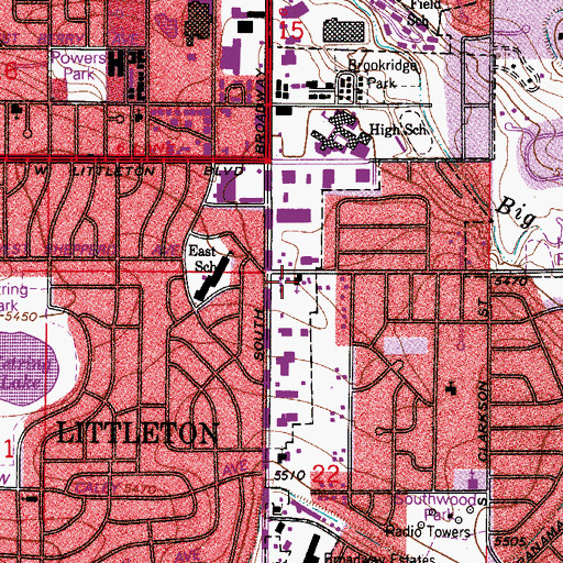 Topographic Map of Grace Point Community Church, CO