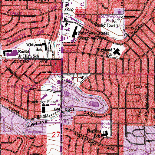 Topographic Map of Grace Presbyterian Church, CO