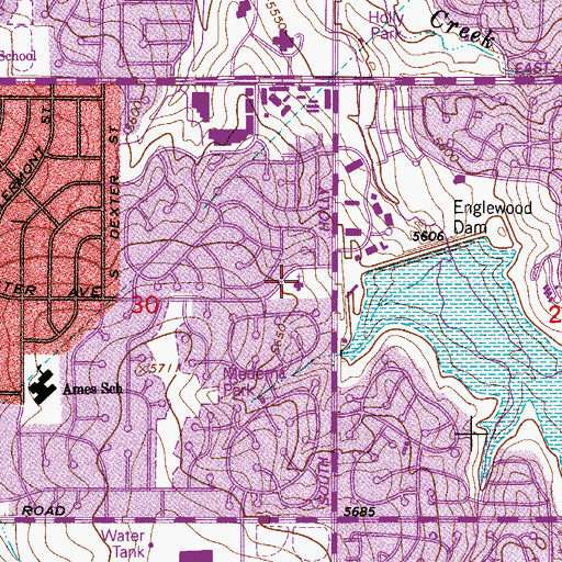Topographic Map of South Holly Baptist Church, CO