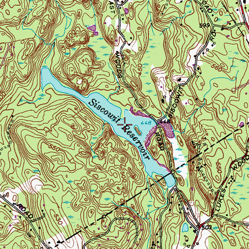 Topographic Map of Siscowit Reservoir, NY