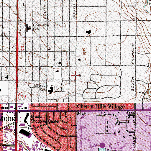 Topographic Map of Cherry Hills Full Gospel Center (historical), CO