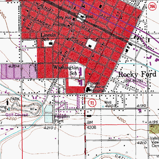 Topographic Map of Jefferson Intermediate School, CO