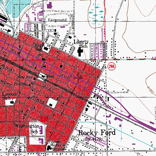 Topographic Map of Saint Peter's Catholic Church, CO
