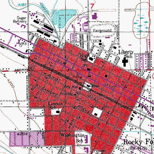 Topographic Map of Full Gospel Church, CO
