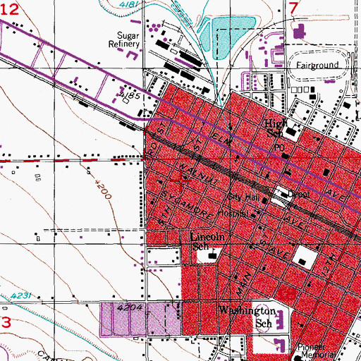 Topographic Map of First Church of God, CO