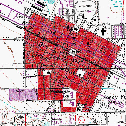 Topographic Map of First Christian Church, CO