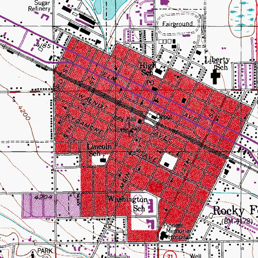 Topographic Map of Community Presbyterian Church, CO