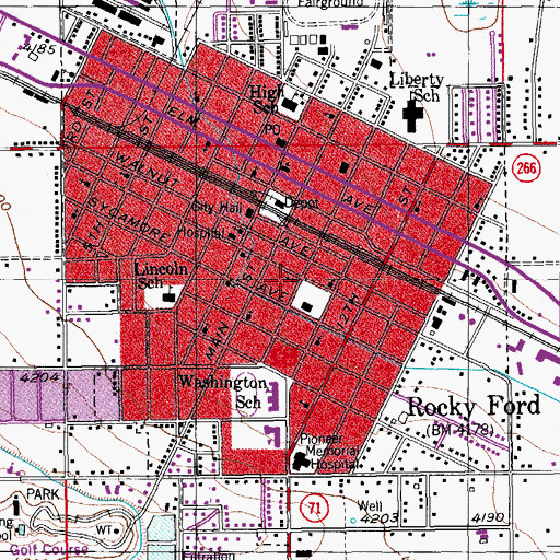 Topographic Map of First Baptist Church, CO