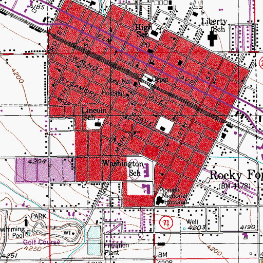 Topographic Map of Church of Christ, CO
