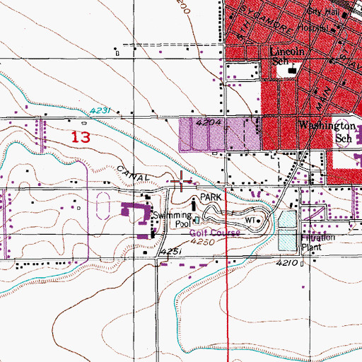Topographic Map of First United Methodist Church, CO