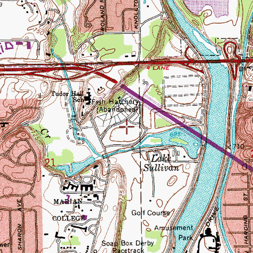 Topographic Map of Major Taylor Velodrome Park, IN