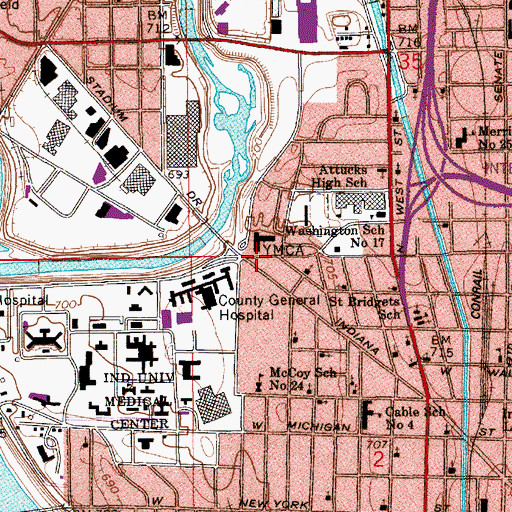 Topographic Map of Bloch Park, IN