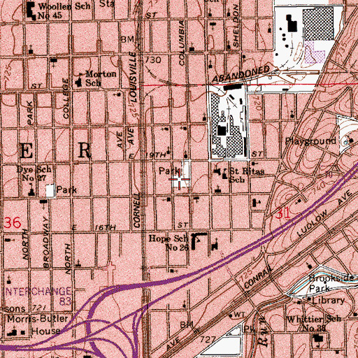 Topographic Map of Hill Park, IN