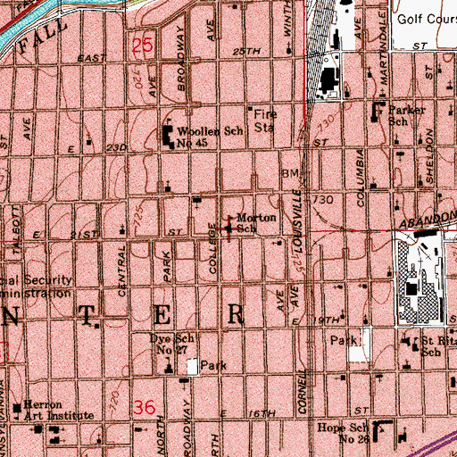 Topographic Map of Cornelius Art Center, IN