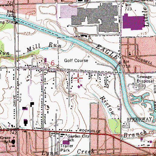 Topographic Map of A J Thatcher Park, IN