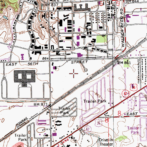 Topographic Map of Harrison Community Park, IN