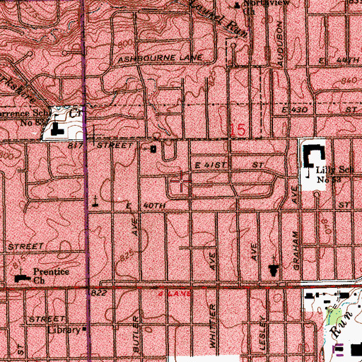 Topographic Map of Doris Cowherd Park, IN