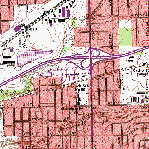 Topographic Map of Twentythird Street Industrial Park, IN