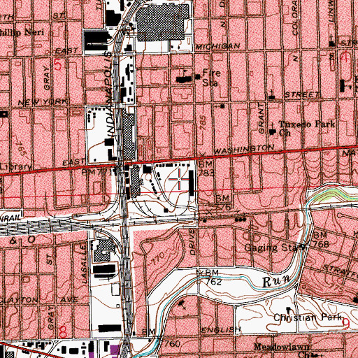 Topographic Map of Sherman Commons Shopping Center, IN