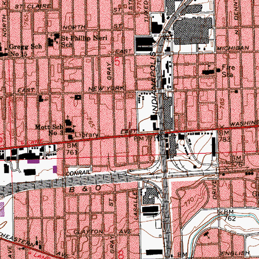 Topographic Map of Hughes Community Center, IN