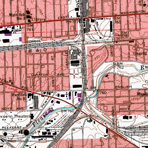 Topographic Map of Clayton And LaSalle Park, IN