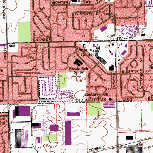 Topographic Map of Dubarry Park, IN