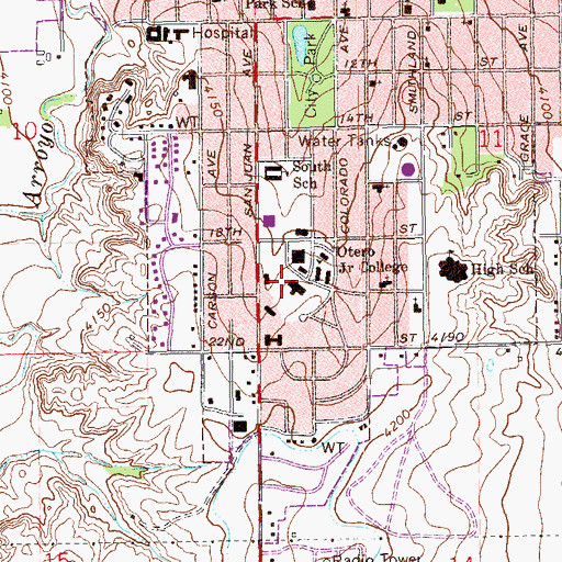 Topographic Map of Wheeler Hall, CO
