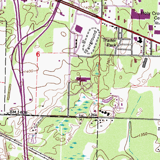 Topographic Map of Bemidji Middle School, MN