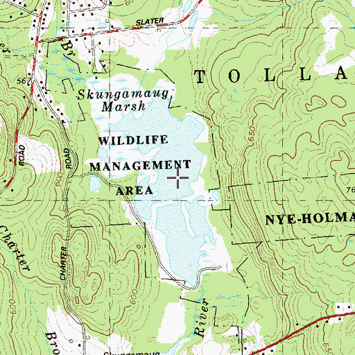 Topographic Map of Skungamaug Marsh, CT